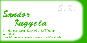 sandor kugyela business card